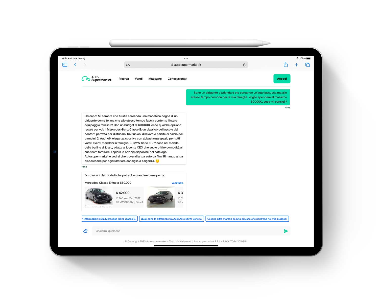 iPad Intelligenza Artificiale